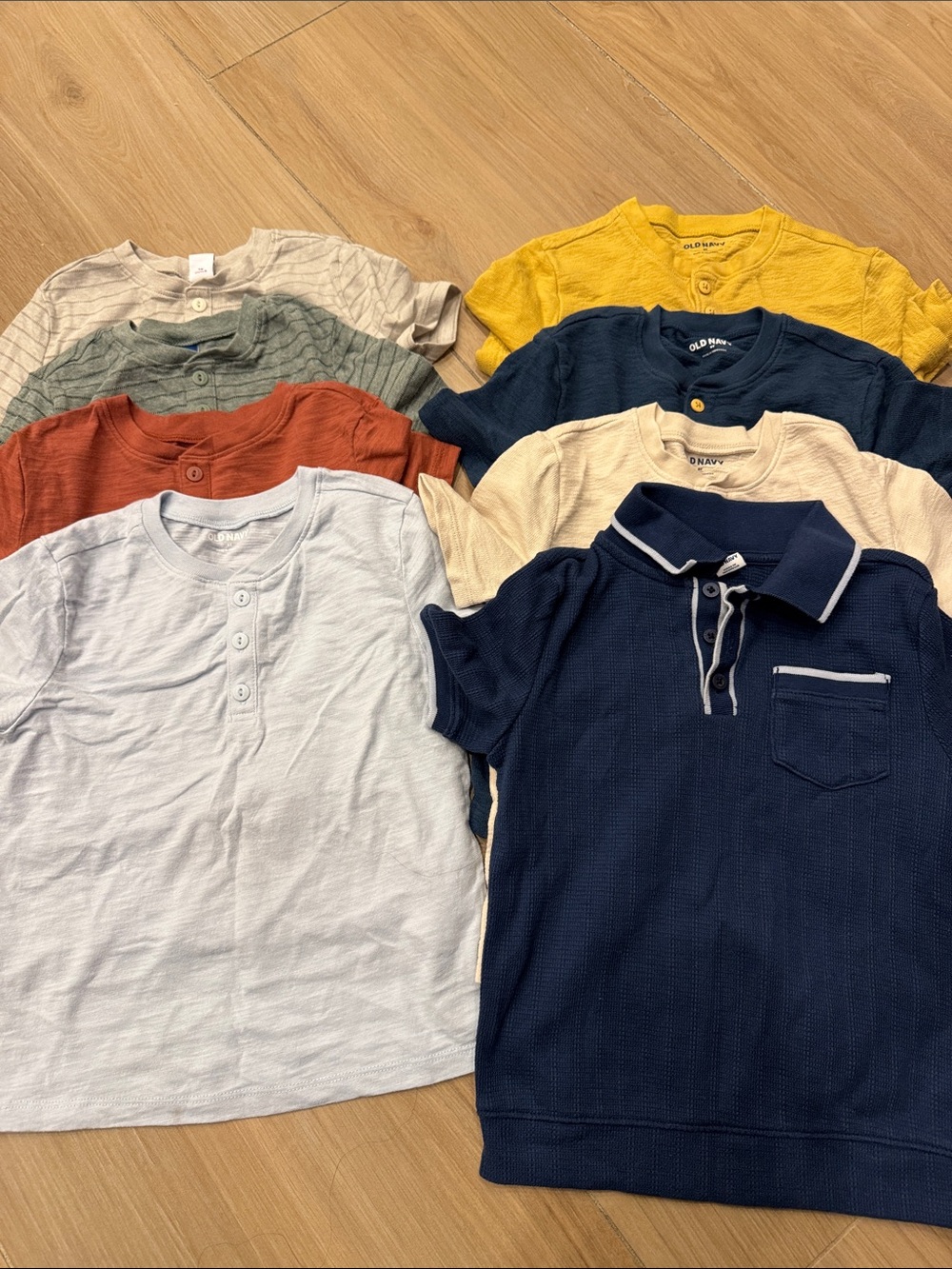Old Navy Boys Shirt Pack  - Multicolor (White, Yellow, Olive, Rust, Navy)